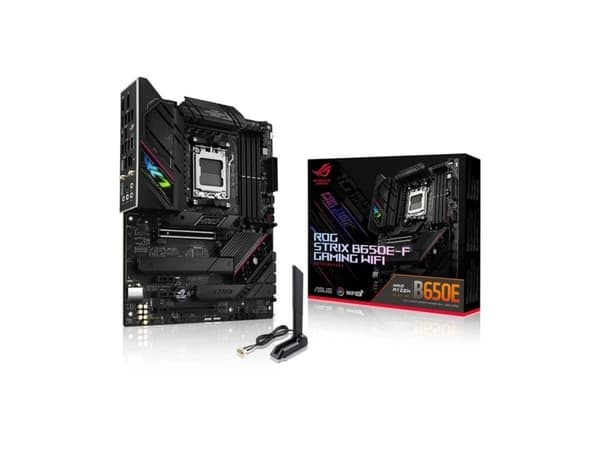 ASUS ROG Strix B650E-F Gaming WiFi - Moderkort - ATX - Socket AM5 - AMD B650 Chipuppsättning - USB-C 3.2 Gen 2x2, USB-C 3.2 Gen2, USB 3.2 Gen 2, USB