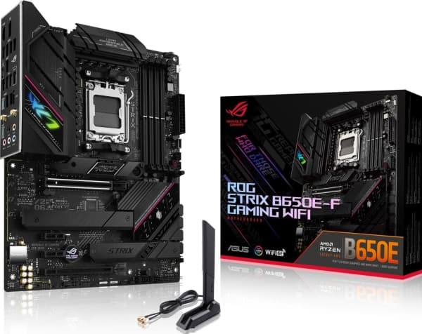 ASUS ROG Strix B650E-F Gaming WiFi - Moderkort - ATX - Socket AM5 - AMD B650 Chipuppsättning - USB-C 3.2 Gen 2x2, USB-C 3.2 Gen2, USB 3.2 Gen 2, USB