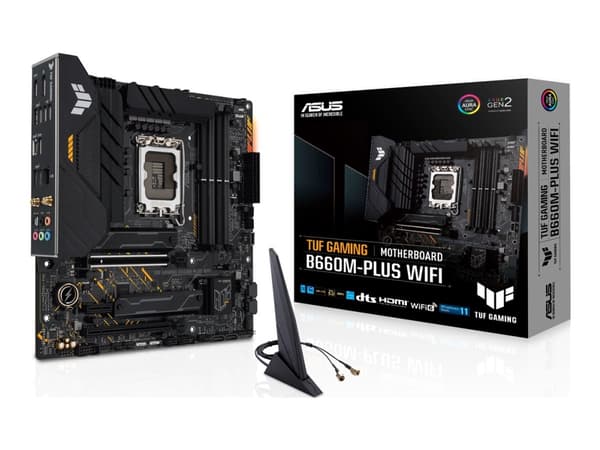 ASUS TUF GAMING B660M-PLUS WIFI - Hovedkort - micro ATX - LGA1700-sokkel - B660 Chipset - USB 3.2 Gen 1, USB 3.2 Gen 2, USB-C Gen 2x2, USB-C 3.2 Gen