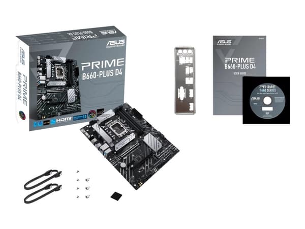 ASUS PRIME B660-PLUS D4 - Hovedkort - ATX - LGA1700-sokkel - B660 Chipset - USB-C Gen 2x2, USB 3.2 Gen 2, USB 3.2 Gen 1 - 2.5 Gigabit LAN - innbygd g