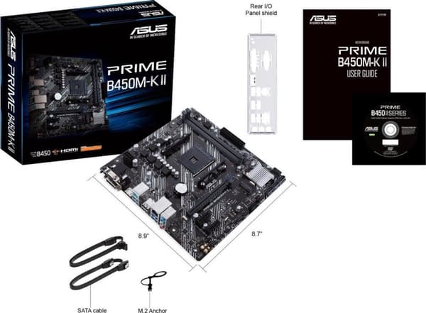 Asus PRIME B450M-K II bundkortsokkel AMD AM4 Form Factor Micro-ATX bundkortchipsæt AMD® B450