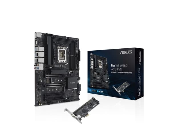 ASUS Pro WS W680-ACE IPMI - Hovedkort - ATX - LGA1700-sokkel - W680 Chipset - USB 3.2 Gen 1, USB 3.2 Gen 2, USB-C 3.2 Gen2, USB-C 3.2 Gen 2x2 - 2 x 2