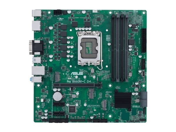 ASUS PRO B660M-C D4-CSM - Hovedkort - micro ATX - LGA1700-sokkel - B660 Chipset - USB-C Gen1, USB 3.2 Gen 1 - Gigabit LAN - innbygd grafikk (CPU krev