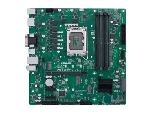 ASUS PRO B660M-C D4-CSM - Hovedkort - micro ATX - LGA1700-sokkel - B660 Chipset - USB-C Gen1, USB 3.2 Gen 1 - Gigabit LAN - innbygd grafikk (CPU krev