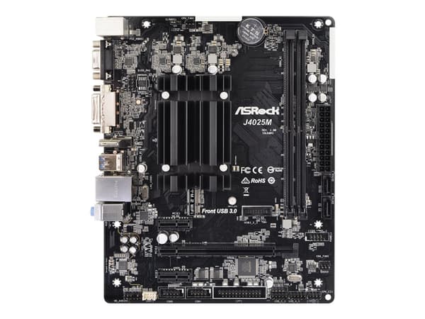 ASRock J4025M - Hovedkort - micro ATX - Intel Celeron J4025 - USB 3.2 Gen 1 - Gigabit LAN - innbygd grafikk - HD-lyd (8-kanalers)