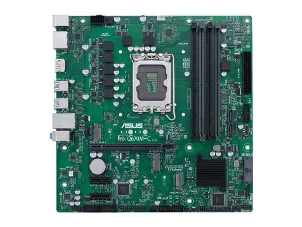 ASUS Pro Q670M-C-CSM - Hovedkort - micro ATX - LGA1700-sokkel - Q670 Chipset - USB-C Gen1, USB 3.2 Gen 1, USB 3.2 Gen 2 - Gigabit LAN - innbygd grafi