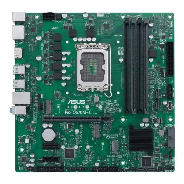 ASUS Pro Q670M-C-CSM - Hovedkort - micro ATX - LGA1700-sokkel - Q670 Chipset - USB-C Gen1, USB 3.2 Gen 1, USB 3.2 Gen 2 - Gigabit LAN - innbygd grafi