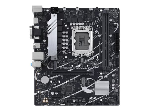ASUS PRIME B760M-K D4 - Hovedkort - micro ATX - LGA1700-sokkel - B760 Chipset - USB 3.2 Gen 1 - 2.5 Gigabit LAN - innbygd grafikk (CPU kreves) - HD-l