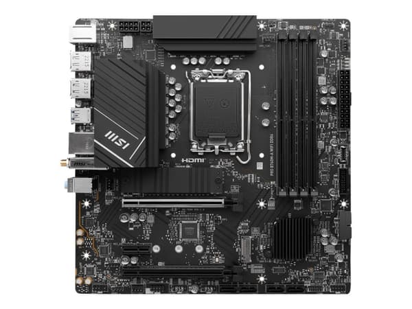 MSI PRO B760M-A WIFI DDR4 - Moderkort - micro ATX - LGA1700-uttag - B760 Chipuppsättning - USB 3.2 Gen 1, USB 3.2 Gen 2, USB-C 3.2 Gen 1 - 2.5 Gigabi