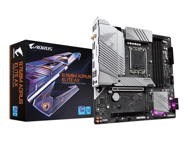 AORUS B760M ELITE AX - Hovedkort - micro ATX - LGA1700-sokkel - B760 Chipset - USB-C Gen 2x2, USB 3.2 Gen 2, USB 3.2 Gen 1, USB-C 3.2 Gen2 - 2.5 Giga