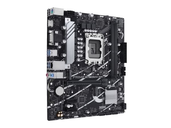 ASUS PRIME B760M-K D4 - Hovedkort - micro ATX - LGA1700-sokkel - B760 Chipset - USB 3.2 Gen 1 - 2.5 Gigabit LAN - innbygd grafikk (CPU kreves) - HD-l