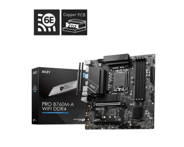 MSI Pro B760M-A WiFi DDR4, Intel B760 emolevy - Socket 1700, DDR4