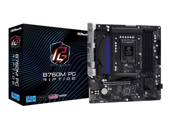 ASRock B760M PG Riptide - Hovedkort - micro ATX - LGA1700-sokkel - B760 Chipset - USB-C 3.2 Gen 1, USB 3.2 Gen 1 - 2.5 Gigabit LAN - innbygd grafikk