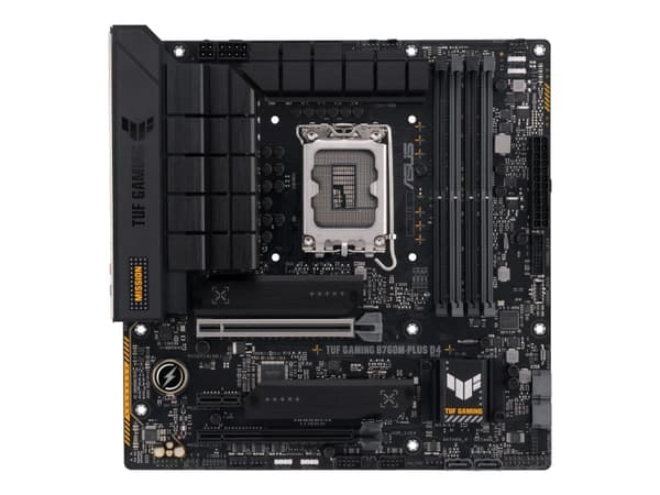 ASUS TUF GAMING B760M-PLUS D4 - Hovedkort - micro ATX - LGA1700-sokkel - B760 Chipset - USB-C 3.2 Gen 2x2, USB 3.2 Gen 2, USB 3.2 Gen 1 - 2.5 Gigabit