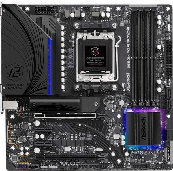 ASROCK B650M PG Riptide - Bundkort - Micro ATX - Sokkel AM5 - AMD B650 - DDR5 - Realtek ALC897 - Realtek 2.5G LAN