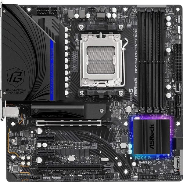 ASROCK B650M PG Riptide - Bundkort - Micro ATX - Sokkel AM5 - AMD B650 - DDR5 - Realtek ALC897 - Realtek 2.5G LAN