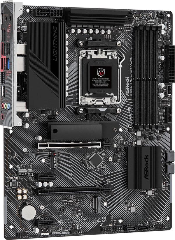 ASROCK B650 PG Lightning - Emolevy - ATX - Kanta AM5 - AMD B650 - DDR5 - Realtek ALC897 - Realtek 2.5G LAN
