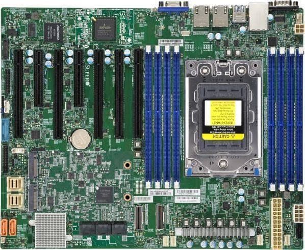 SUPERMICRO H12SSL-C - Hovedkort - ATX - Socket SP3 - USB 3.0 - 2 x Gigabit LAN - innbygd grafikk