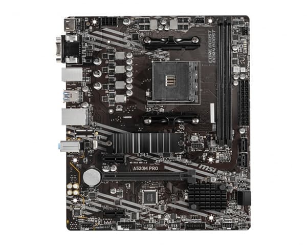 MSI A520M PRO moderkort AMD A520 Uttag AM4 micro ATX