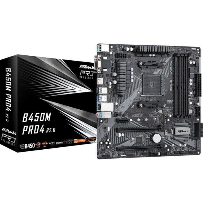 ASROCK B450M PRO4 R2.0 Moderkort