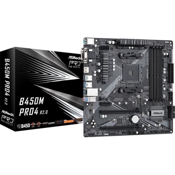 ASROCK B450M PRO4 R2.0 Moderkort