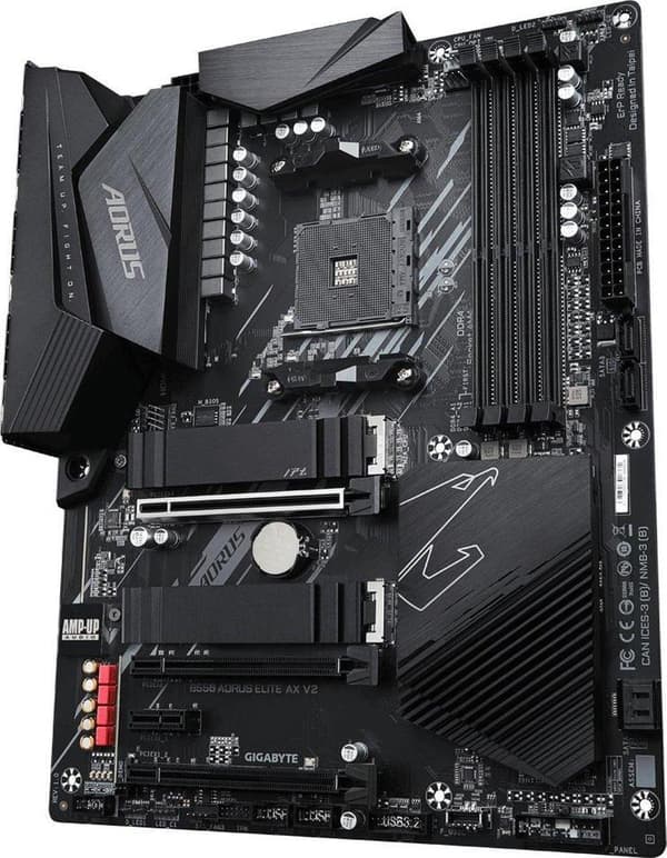 GIGABYTE B550 AORUS ELITE AX V2 Bundkort - AMD Ryzen 5000 CPU'er, 12+2 Faser VRM, op til 4733MHz DDR4, 1xPCIe 4.0 + 1xPCIe 3.0 M.2, Wi-Fi 6E, 2.5GbE