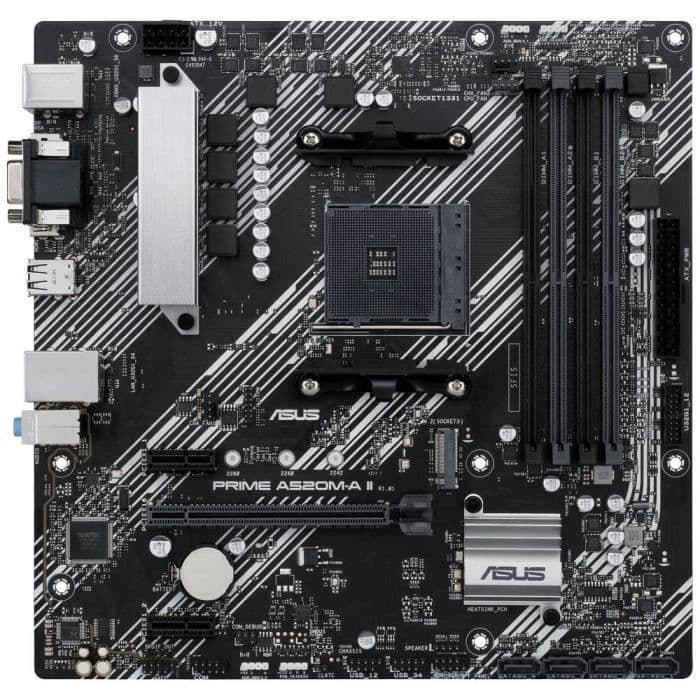 Asus PRIME A520M-A II Moderkortsockel (PC) AMD AM4 Form Factor (Detaljer) ATX AMD® A520 Moderkortschipset