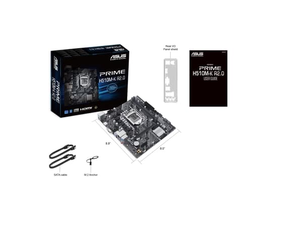 ASUS H510M-K R2.0 - Hovedkort - micro ATX - LGA1200-sokkel - H470 Chipset - USB 3.2 Gen 1 - Gigabit LAN - innbygd grafikk (CPU kreves) - HD-lyd (8-ka