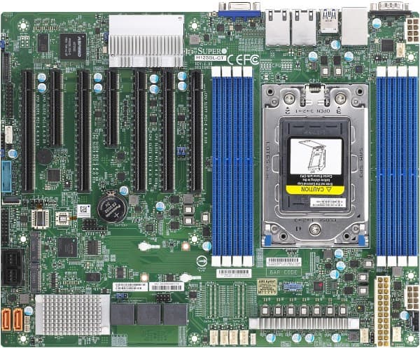 SUPERMICRO H12SSL-CT - Hovedkort - ATX - Socket SP3 - USB 3.0 - 2 x 10 Gigabit LAN - innbygd grafikk