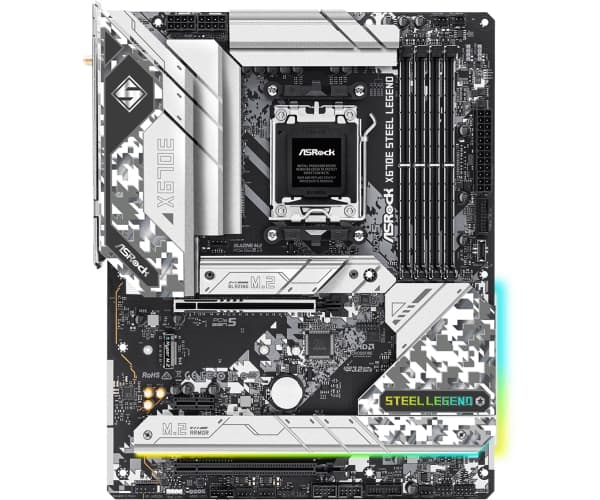 ASRock X670E Steel Legend - Hovedkort - ATX - Socket AM5 - AMD X670E Chipset - USB 3.2 Gen 1, USB 3.2 Gen 2, USB-C 3.2 Gen2, USB-C 3.2 Gen 2x2 - Blue