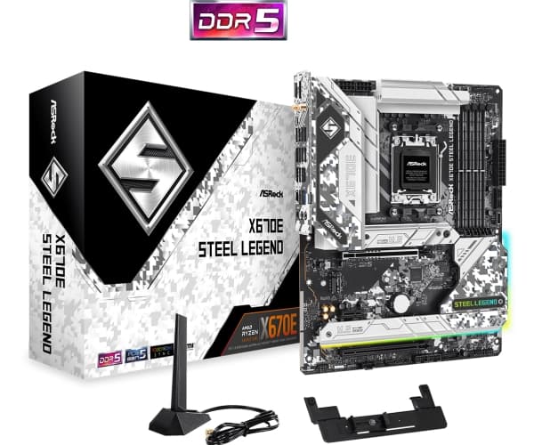 ASRock X670E Steel Legend - Hovedkort - ATX - Socket AM5 - AMD X670E Chipset - USB 3.2 Gen 1, USB 3.2 Gen 2, USB-C 3.2 Gen2, USB-C 3.2 Gen 2x2 - Blue