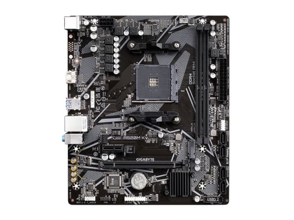 Gigabyte A520M K - 1.0 - hovedkort - micro ATX - Socket AM4 - AMD A520 Chipset - USB 3.2 Gen 1 - Gigabit LAN - innbygd grafikk (CPU kreves) - HD-lyd