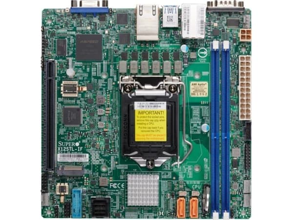 Supermicro MBD-X12STL-IF, Intel, LGA 1200, Intel® Xeon®, DDR4-SDRAM, 1,2V, 2666,2933,3200 Mhz