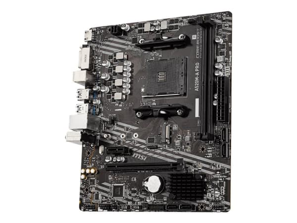 MSI A520M-A PRO - Hovedkort - micro ATX - Socket AM4 - AMD A520 Chipset - USB 3.2 Gen 1 - Gigabit LAN - innbygd grafikk (CPU kreves) - HD-lyd (8-kana