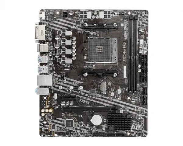 MSI A520M-A PRO - Hovedkort - micro ATX - Socket AM4 - AMD A520 Chipset - USB 3.2 Gen 1 - Gigabit LAN - innbygd grafikk (CPU kreves) - HD-lyd (8-kana