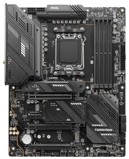 MSI MAG X670E TOMAHAWK WIFI - Moderkort - ATX - Socket AM5 - AMD X670 Chipuppsättning - USB-C 3.2 Gen2, USB-C Gen 2x2, USB 3.2 Gen 1, USB 3.2 Gen 2 -