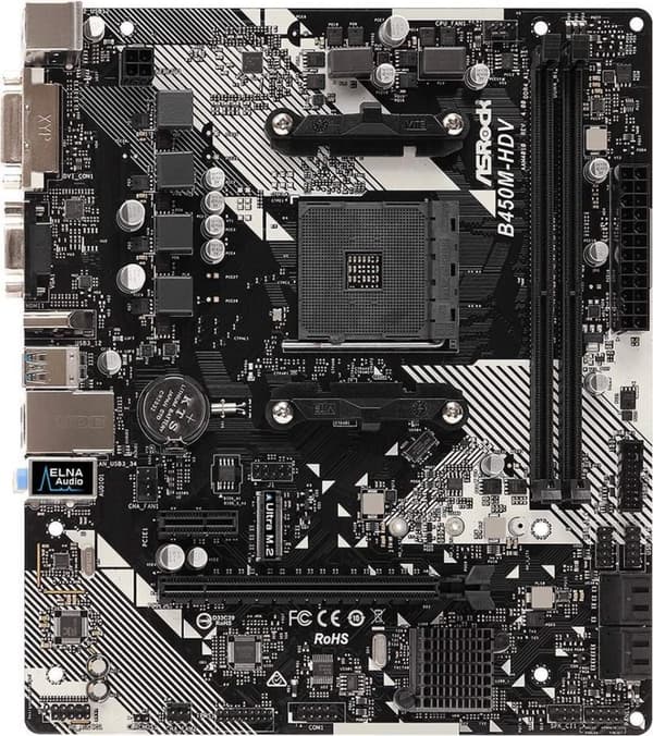 Asrock B450M-HDV R4.0 AMD B450 Kanta AM4 micro ATX