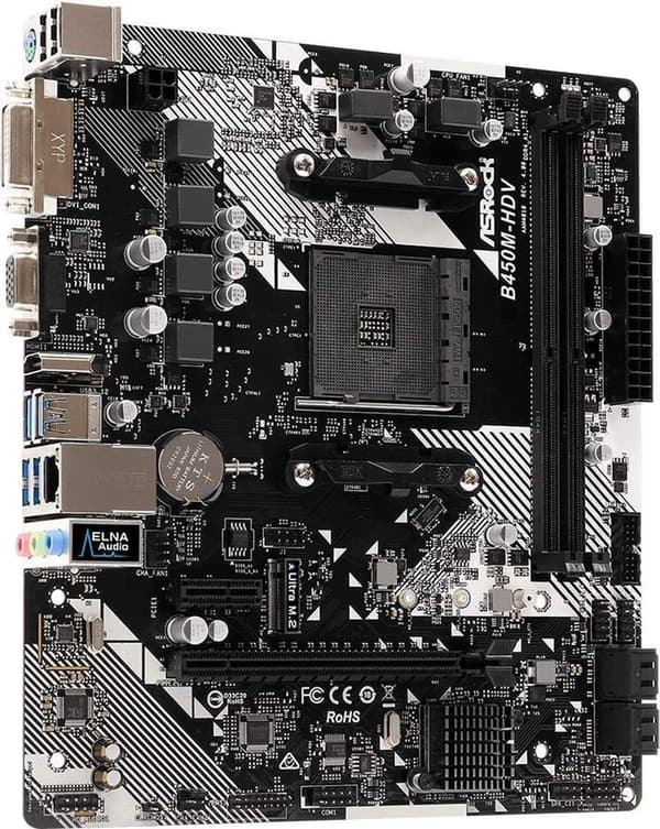 Asrock B450M-HDV R4.0 AMD B450 Kanta AM4 micro ATX