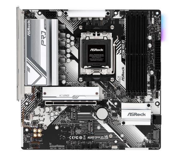 ASRock A620M PRO RS - Hovedkort - micro ATX - Socket AM5 - AMD A620 Chipset - USB 3.2 Gen 1, USB-C 3.2 Gen 1 - Gigabit LAN - innbygd grafikk (CPU kre