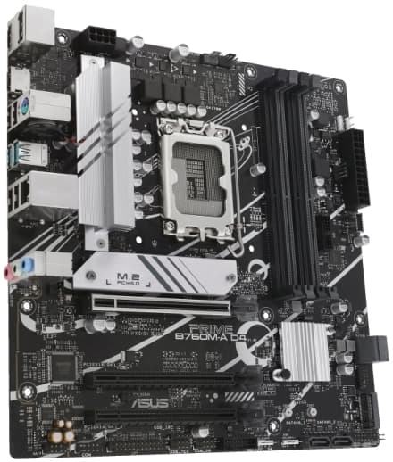 ASUS PRIME B760M-A D4-CSM - Hovedkort - micro ATX - LGA1700-sokkel - B760 Chipset - USB 3.2 Gen 1, USB 3.2 Gen 2, USB-C 3.2 Gen 1 - 2.5 Gigabit LAN -