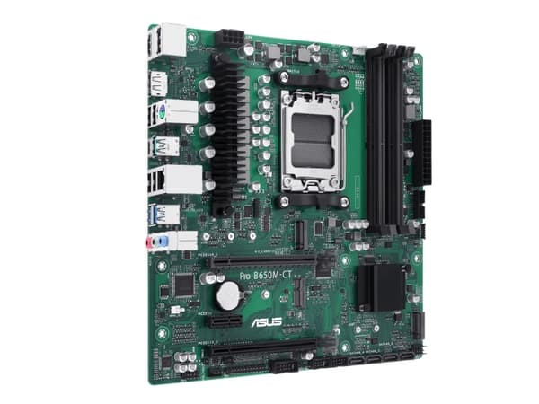 ASUS PRO B650M-CT-CSM - Hovedkort - micro ATX - Socket AM5 - AMD B650 Chipset - USB-C 3.2 Gen2, USB 3.2 Gen 2, USB 3.2 Gen 1 - Gigabit LAN - innbygd