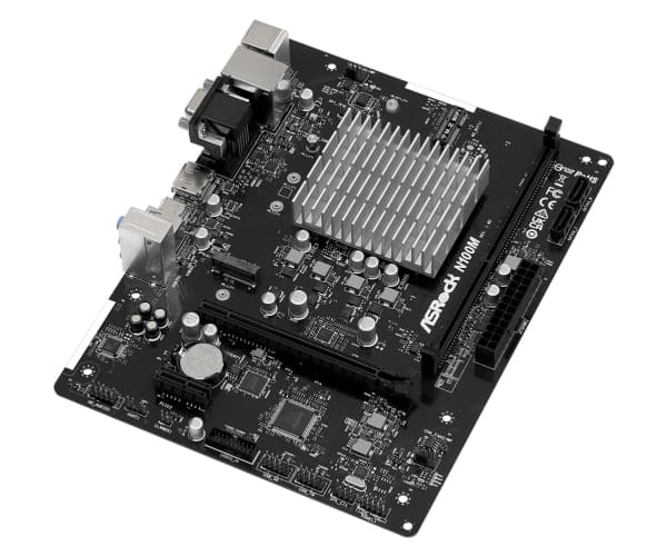 ASRock N100M - Hovedkort - micro ATX - Intel N-series N100 - USB 3.2 Gen 1, USB 3.2 Gen 2 - Gigabit LAN - innbygd grafikk - HD-lyd (8-kanalers)