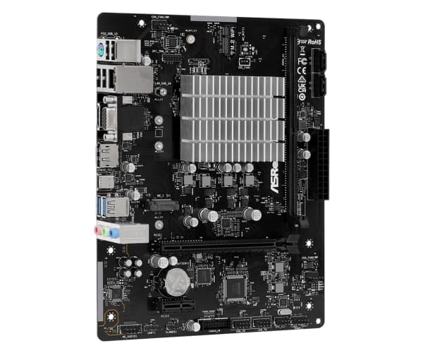 ASRock N100M - Hovedkort - micro ATX - Intel N-series N100 - USB 3.2 Gen 1, USB 3.2 Gen 2 - Gigabit LAN - innbygd grafikk - HD-lyd (8-kanalers)