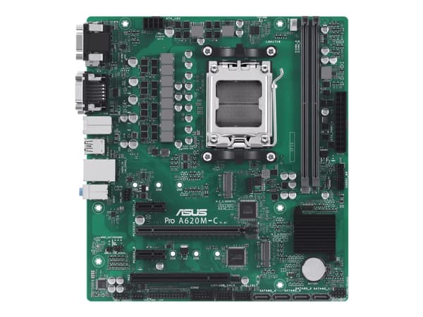 ASUS Pro A620M-C-CSM - Hovedkort - micro ATX - Socket AM5 - AMD B650 Chipset - USB 3.2 Gen 1, USB 3.2 Gen 2, USB-C 3.2 Gen2 - Gigabit LAN - innbygd g