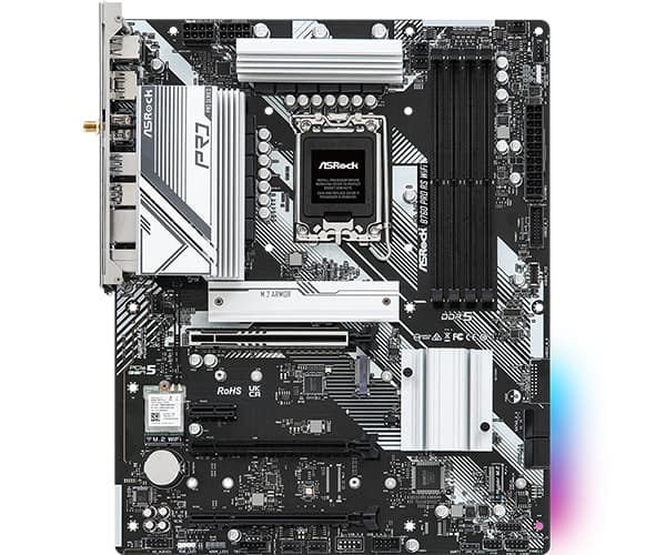 ASRock B760 Pro RS WiFi - Hovedkort - ATX - LGA1700-sokkel - B760 Chipset - USB 3.2 Gen 1, USB 3.2 Gen 2, USB-C 3.2 Gen2 - 2.5 Gigabit LAN, Bluetooth