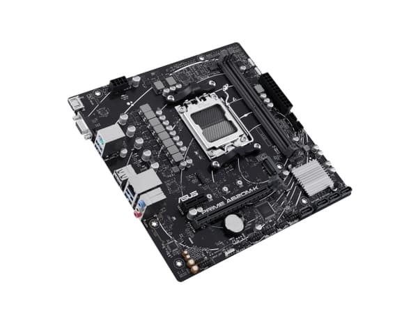 ASUS PRIME A620M-K - Moderkort - micro ATX - Socket AM5 - AMD A620 Chipuppsättning - USB 3.2 Gen 1 - Gigabit LAN - inbyggda grafiken (CPU krävs) - HD