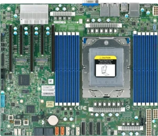SUPERMICRO H13SSL-NT - Hovedkort - ATX - AMD ingen CPU - Socket SP5 - USB 3.0 - 2 x 10 Gigabit LAN - innbygd grafikk (CPU kreves)
