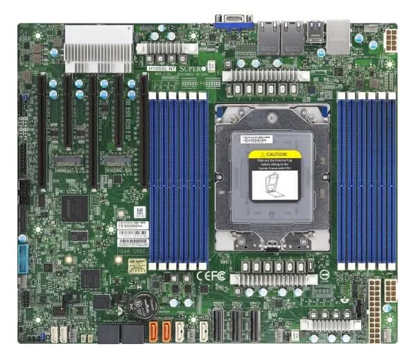 SUPERMICRO H13SSL-NT - Hovedkort - ATX - AMD ingen CPU - Socket SP5 - USB 3.0 - 2 x 10 Gigabit LAN - innbygd grafikk (CPU kreves)