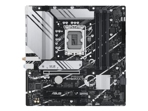 ASUS PRIME B760M-A WIFI - Hovedkort - micro ATX - LGA1700-sokkel - B760 Chipset - USB 3.2 Gen 1, USB 3.2 Gen 2, USB-C 3.2 Gen 1 - 2.5 Gigabit LAN, Wi