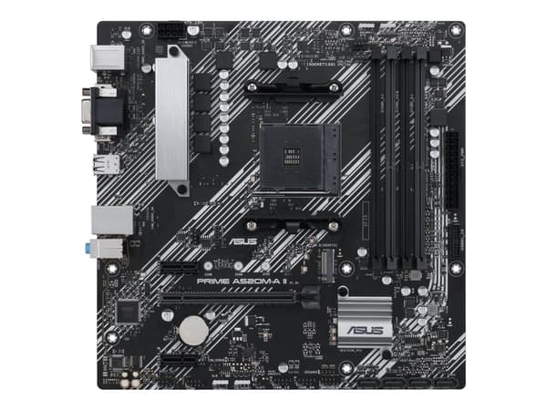 ASUS PRIME A520M-A II/CSM - Moderkort - micro ATX - Socket AM4 - AMD A520 Chipuppsättning - USB 3.2 Gen 1 - Gigabit LAN - inbyggda grafiken (CPU kräv